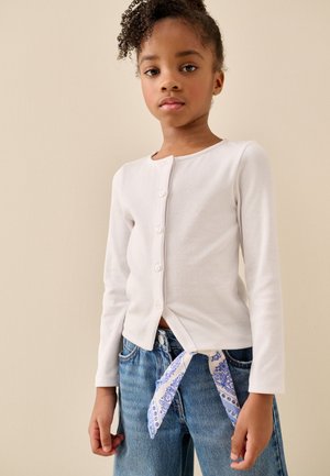 Next, REGULAR FIT - LONG SLEEVE RIBBED CARDIGAN . - Strickjacke - white