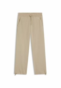 Beiga, lätta joggers med elastisk midja, snörning, två sidofickor och dragkedjeaccent vid fållen.