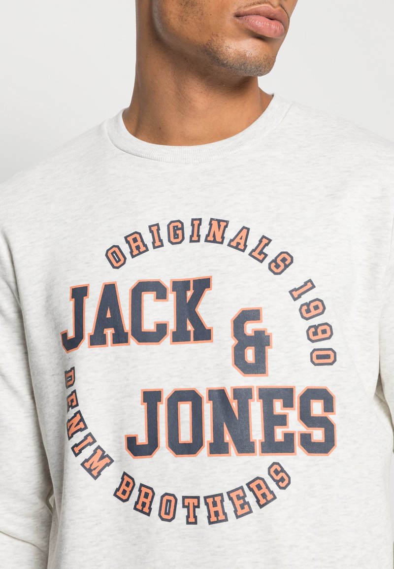 Herren Kapuzenpullover | Jack & Jones JORARON CREW NECK Sweatshirt white melange/weiß - FI95564 Herren Kapuzenpullover | Jack & Jones JORARON CREW NECK Sweatshirt white melange/weiß - FI95564