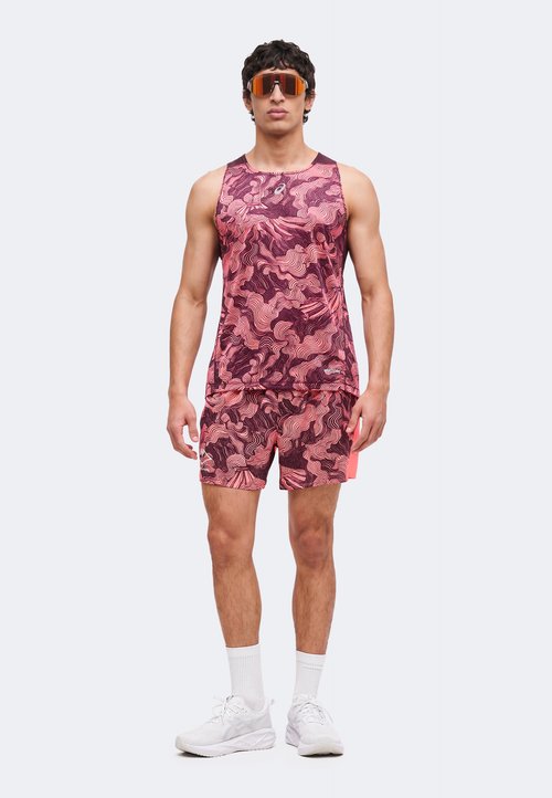 ASICS FUJITRAIL SINGLET - Top - blazing coral/dark aubergine — photo 2