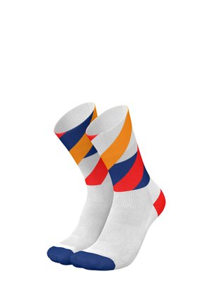 RUNNING LOOPS - Sports socks - white orange inferno