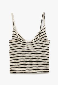 Stribet strik tanktop med tynde stropper, i creme- og sorte farver, med en afslappet pasform og tekstureret stof.