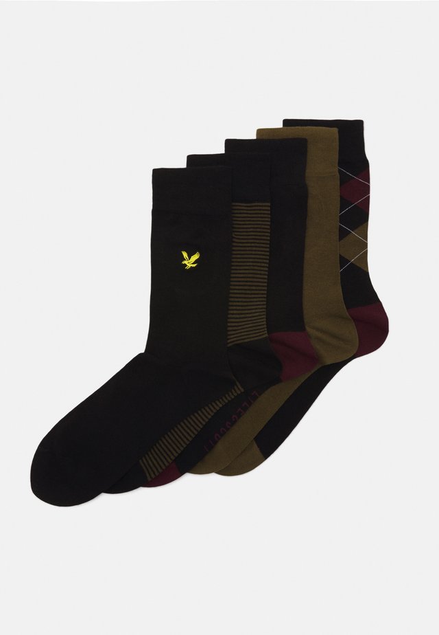 HAROLD 4 PACK - Calze - argyle/dark olive/black