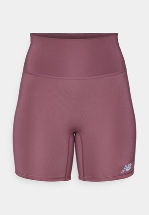 New Balance SCRIPT HIGH RISE SHORT - Leggings - faded plum