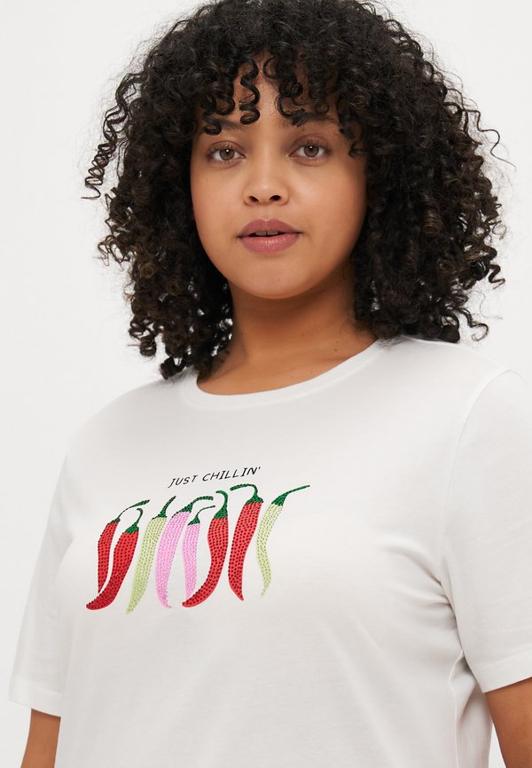 CARKITA LIFE FOOD TEE  - Print T-shirt - cloud dancer3