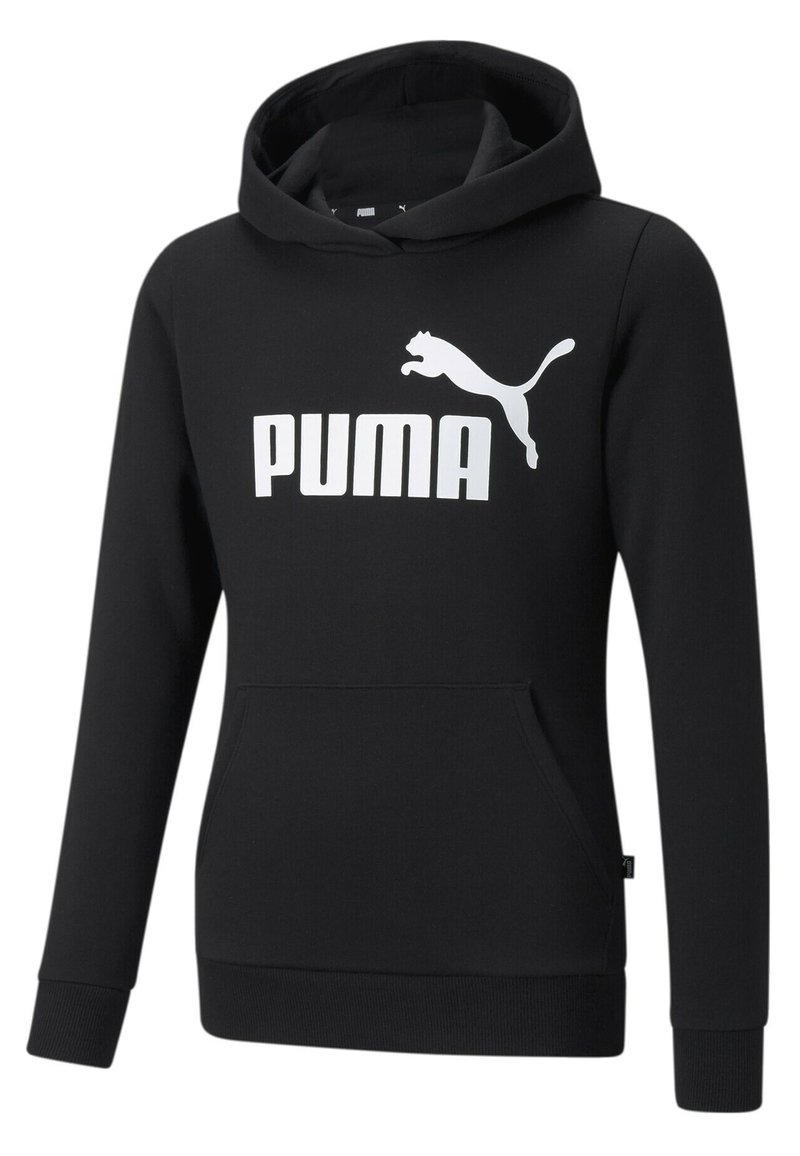 Melnā kapuce izgatavota no kokvilnas maisījuma, ar lielu baltu "PUMA" logo un lecošā puma grafiku priekšā. Ribota apakšmala un piedurknes.