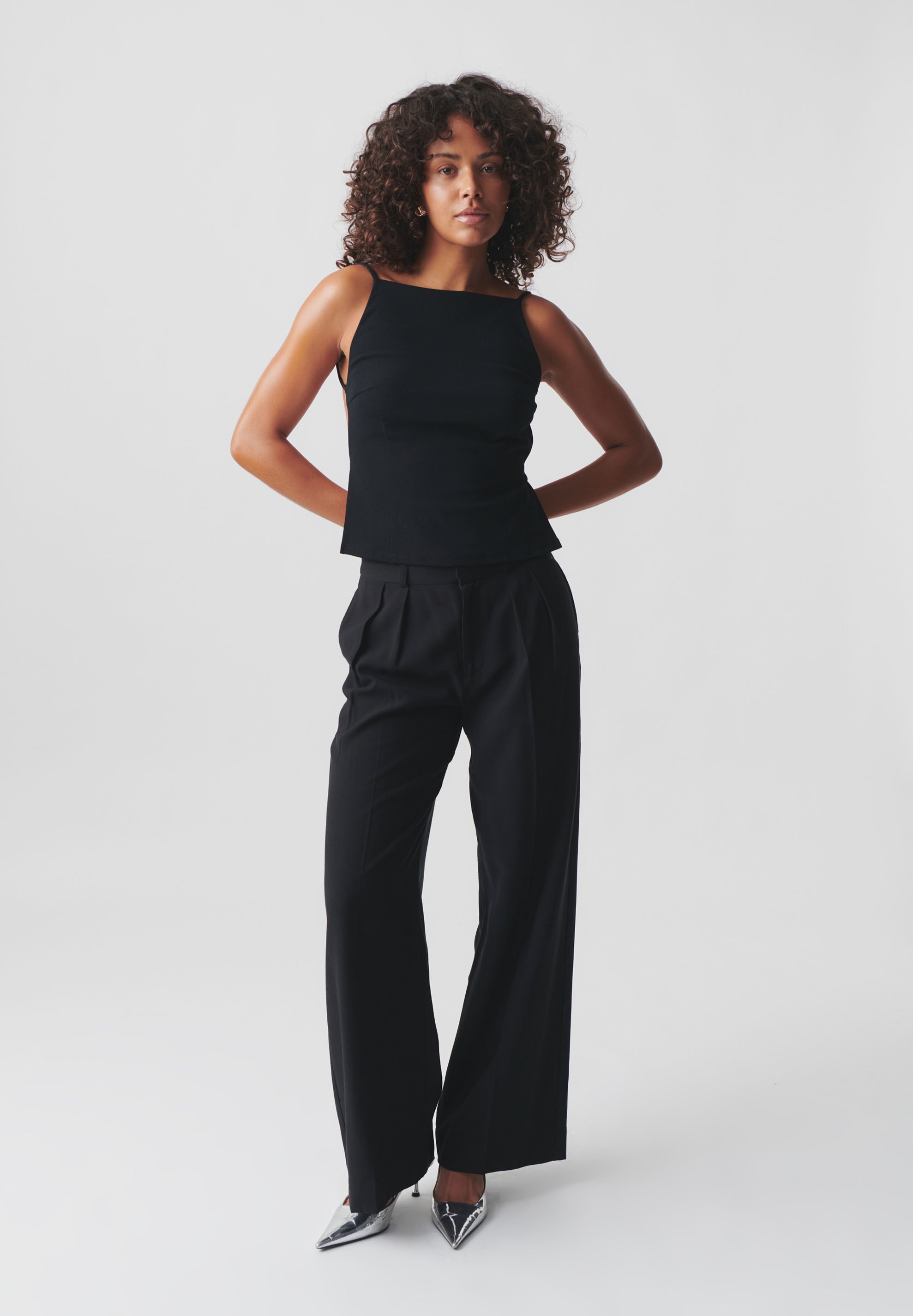 Gina Tricot OPEN BACK Top black