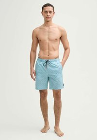 TOM TAILOR MIT PRINT - Fürdőnadrág - blue mint triangle design