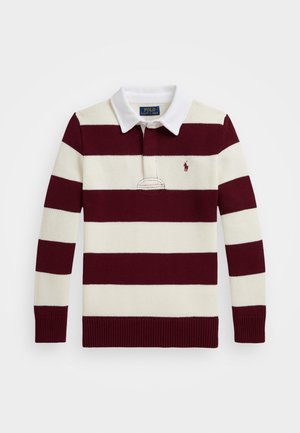 STRIPED COTTON RUGBY JUMPER - Maglione - classic wine/antique cream