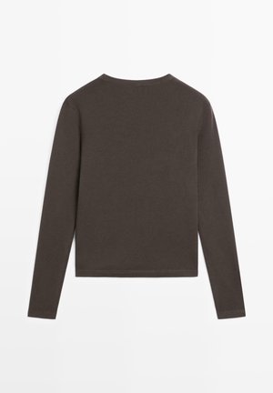 Massimo Dutti MELANGE - Langarmshirt - dark brown