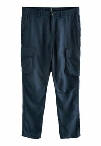 Next REGULAR FIT TAPERED LEG LINEN - Oldalzsebes nadrágok - navy blue
