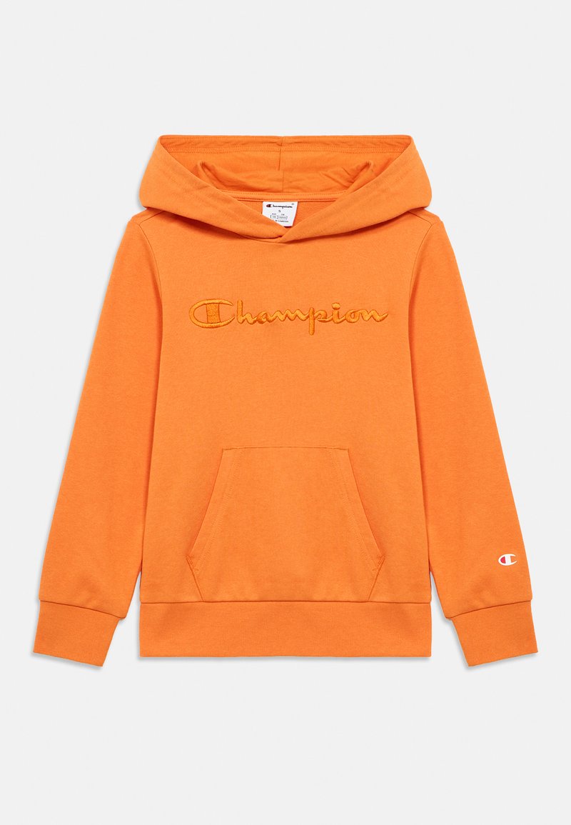 Πορτοκαλί φούτερ με κουκούλα και μπροστινή τσέπη. Διαθέτει κεντημένο λογότυπο "Champion". Μαλακό ύφασμα με ριμπ μανσέτες και τελείωμα.