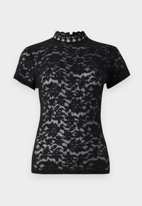 DELICIA CAPSLEEVE REGULAR T NECK - Printtipaita - black