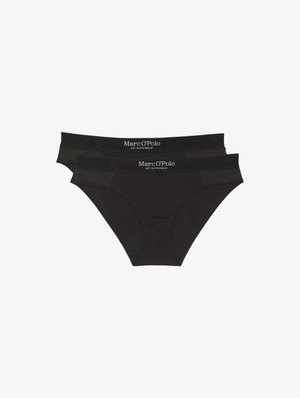Black cotton briefs featuring a classic cut with elastic waistband. Marc O’Polo branding displayed on the waistband. Pack of two.