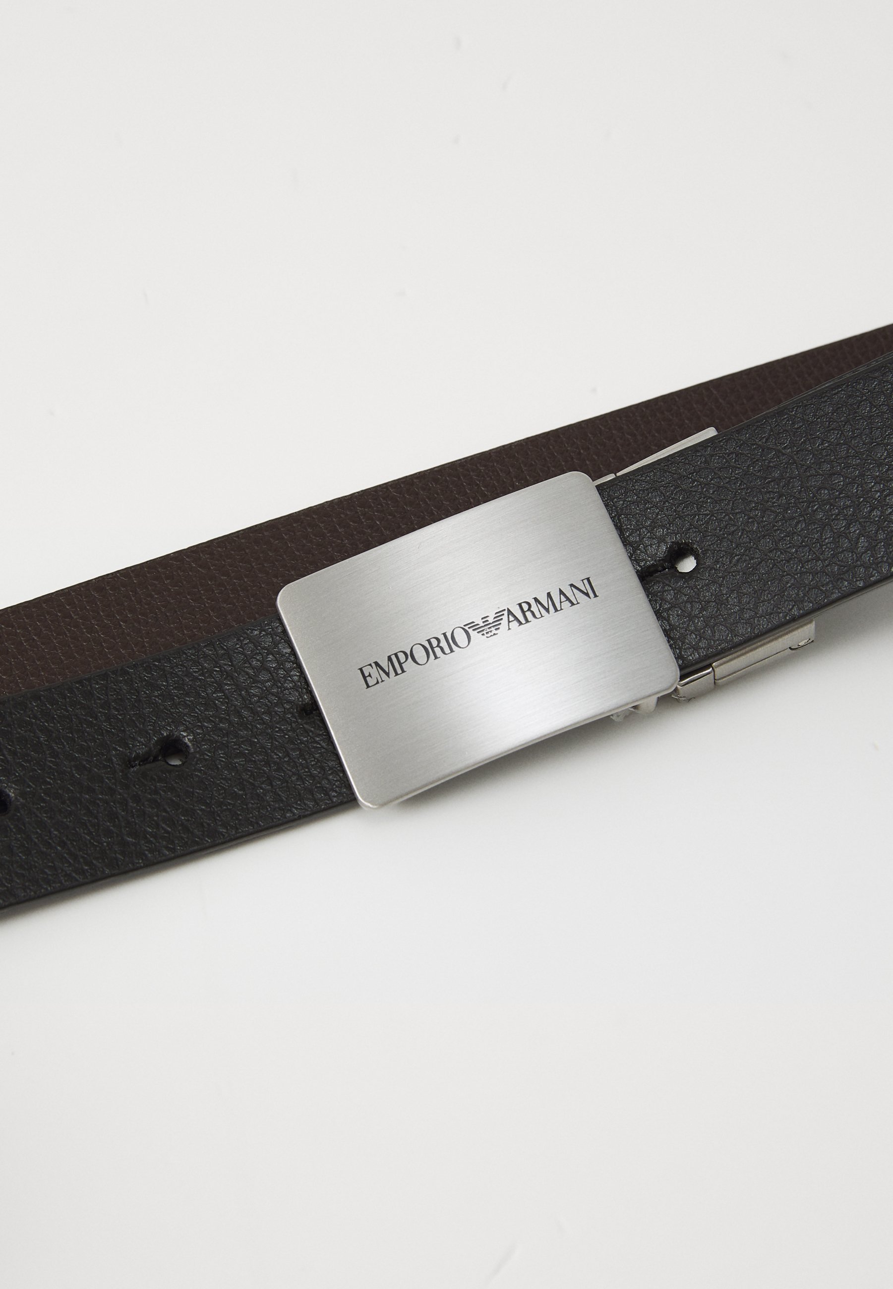 emporio armani logo plate belt