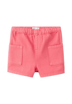 Shorts corail rose pour tout-petit avec taille élastique et deux grandes poches plaquées à l'avant de chaque côté.