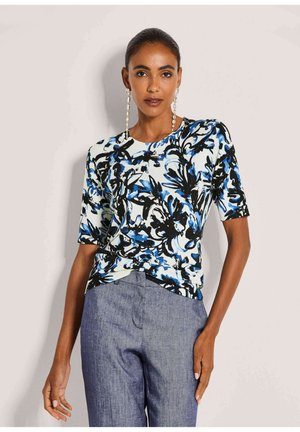 T-shirt print - white   navy blue   multicolour