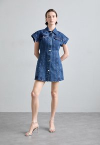 david koma denim dress Corset denim minidress in blue - David Koma