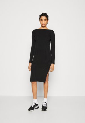 Calvin Klein ICONIC OPEN BACK DRESS - Φόρεμα-πουλόβερ - black