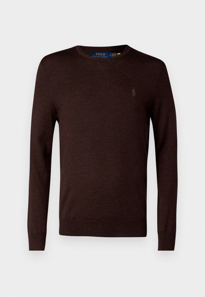 Polo Ralph Lauren SLIM FIT WASHABLE WOOL CREWNECK JUMPER  - Džemperis - cacao brown heather