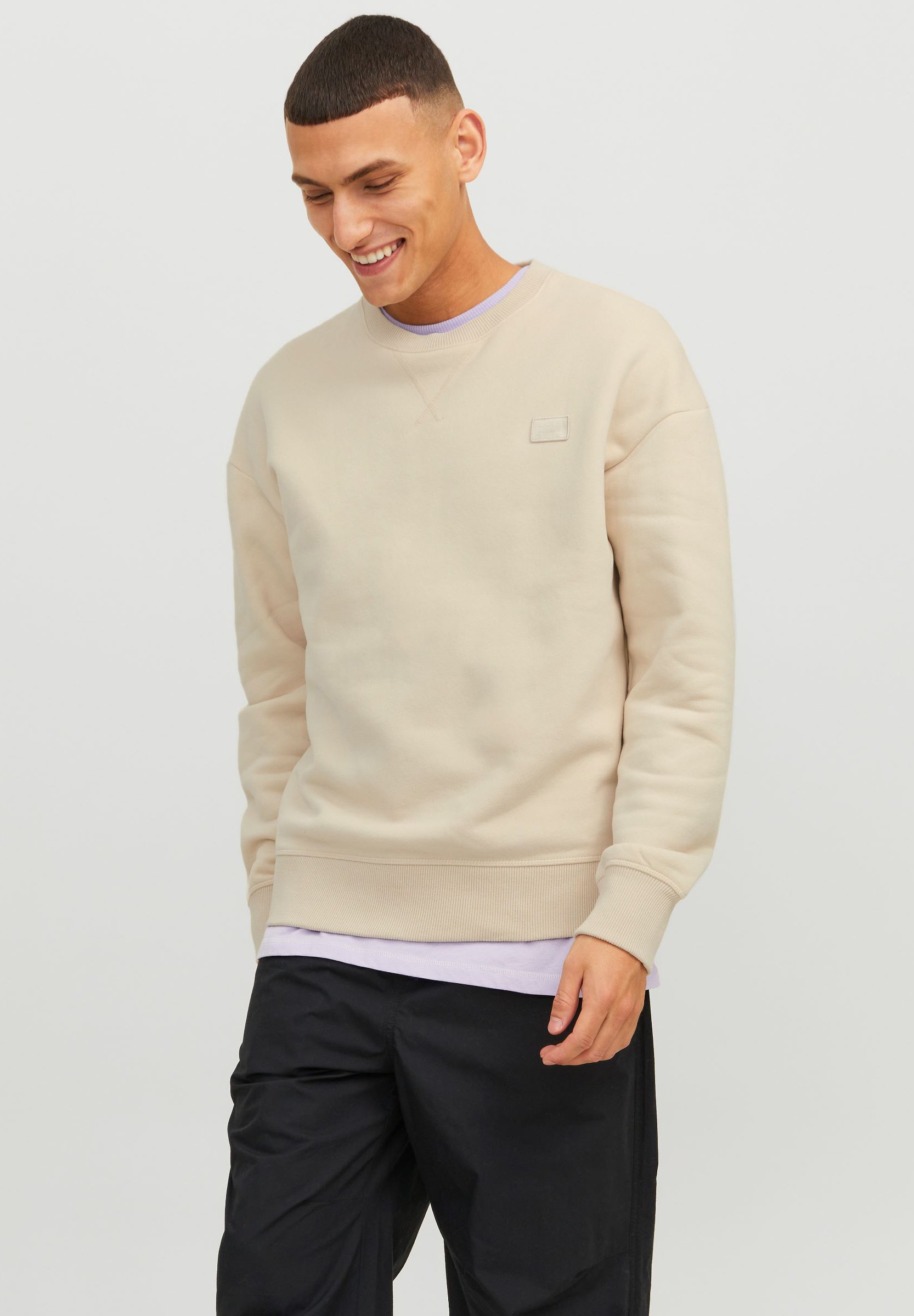 Jack & Jones JCOCLASSIC WAFFLE CREW NECK - Maglione - black/nero