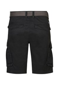 Sorte cargo shorts lavet af holdbart stof, med sidelommer, en tekstureret talje og et enkelt, funktionelt design.