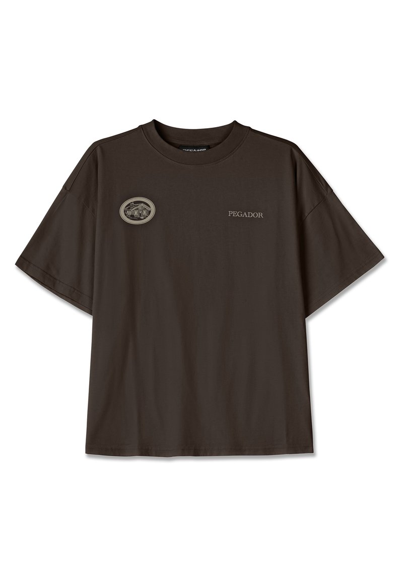 Pegador T-shirt print gebleekt denim/bleached denim