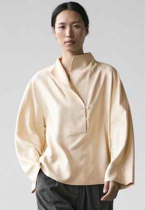 FLOWING WITH BIB DETAIL - Overhemdblouse - beige