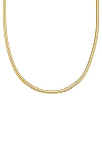 Kullatud metallist kaelakee, millel on sile, ümar disain ja paindlik, tekstureeritud pind, sobib igapäevaseks ja ametlikuks kandmiseks.