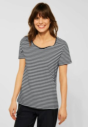 MIT STREIFENMUSTER - Print T-shirt - black