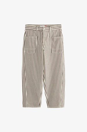 Next, TALL FIT - DOUBLE POCKET BARREL JEANS - Relaxed fit jeans - brown cream stripe