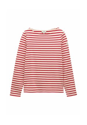 REGULAR FIT - BOAT NECK - Long sleeved top - cream red