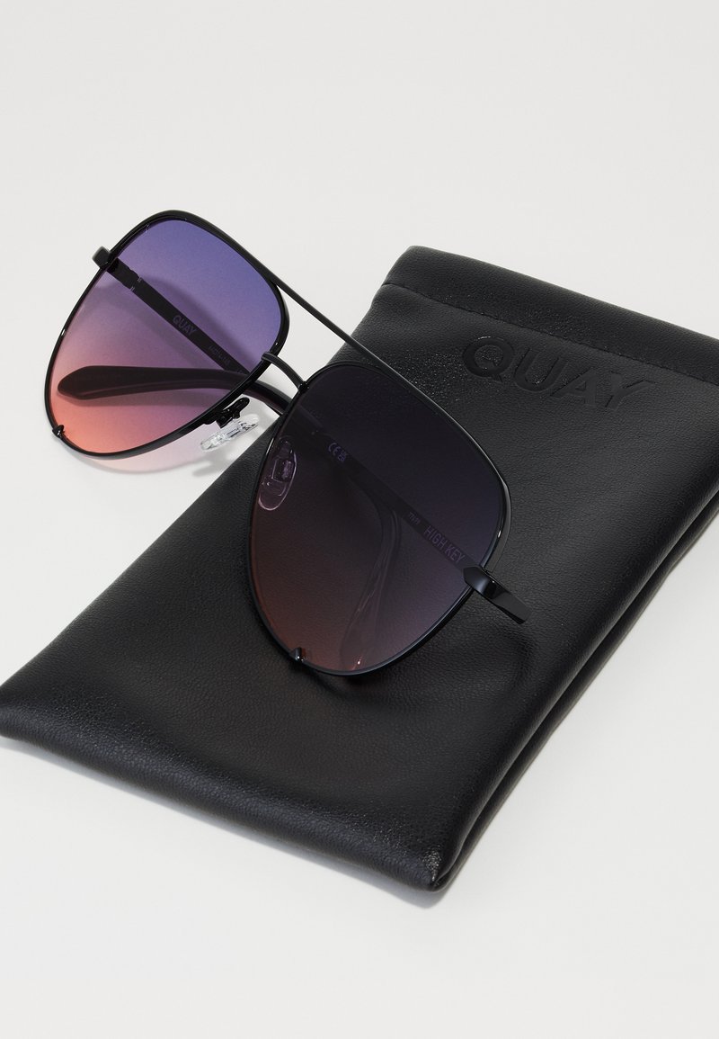Quay Australia High Key Metal Frame XLarge Aviator Sunglasses- Black/Purple HIGH KEY Wire Frame Aviator Sunglasses – QUAY main image 4