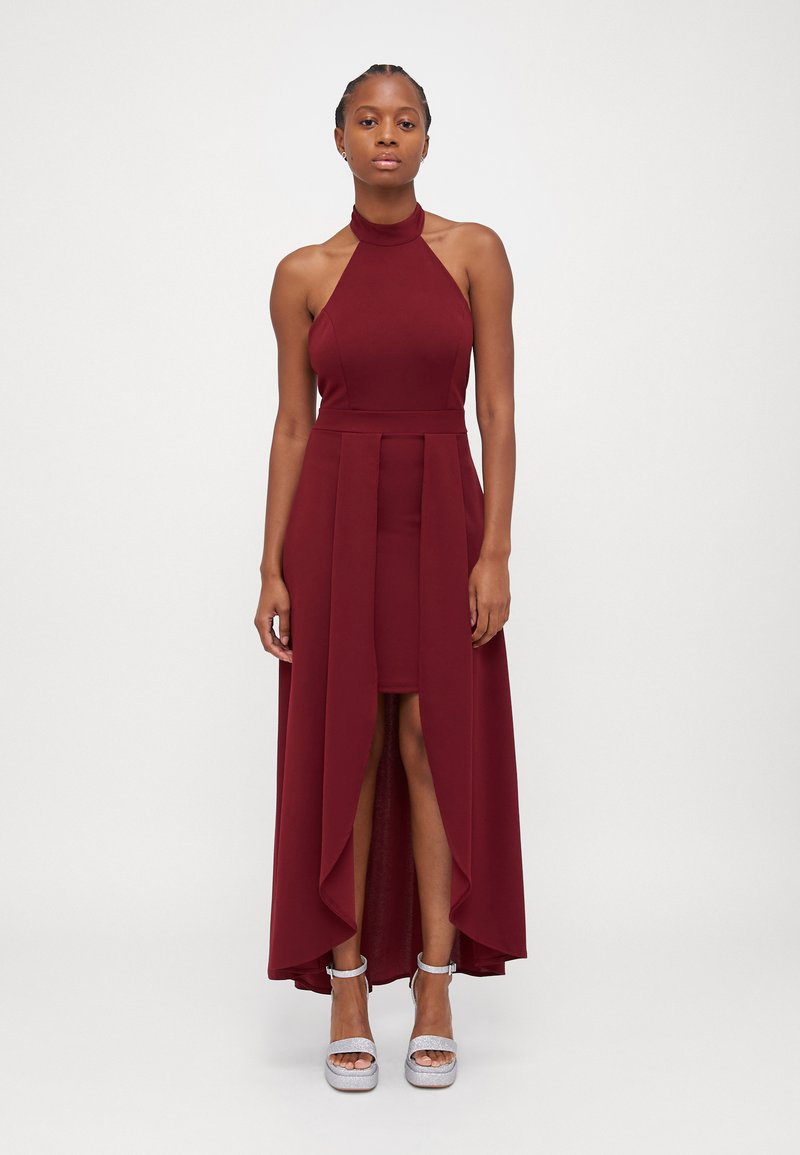 WAL G PETITE YANNY HALTER NECK - Obleka iz džersija - cherry wine
