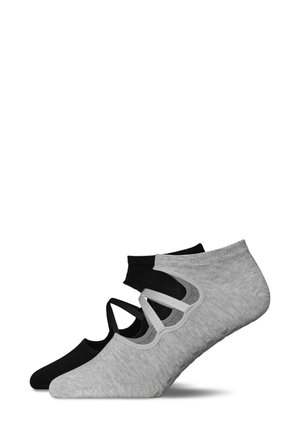 2 PACK PILATES - Enkelsokken - mix schwarz/grau