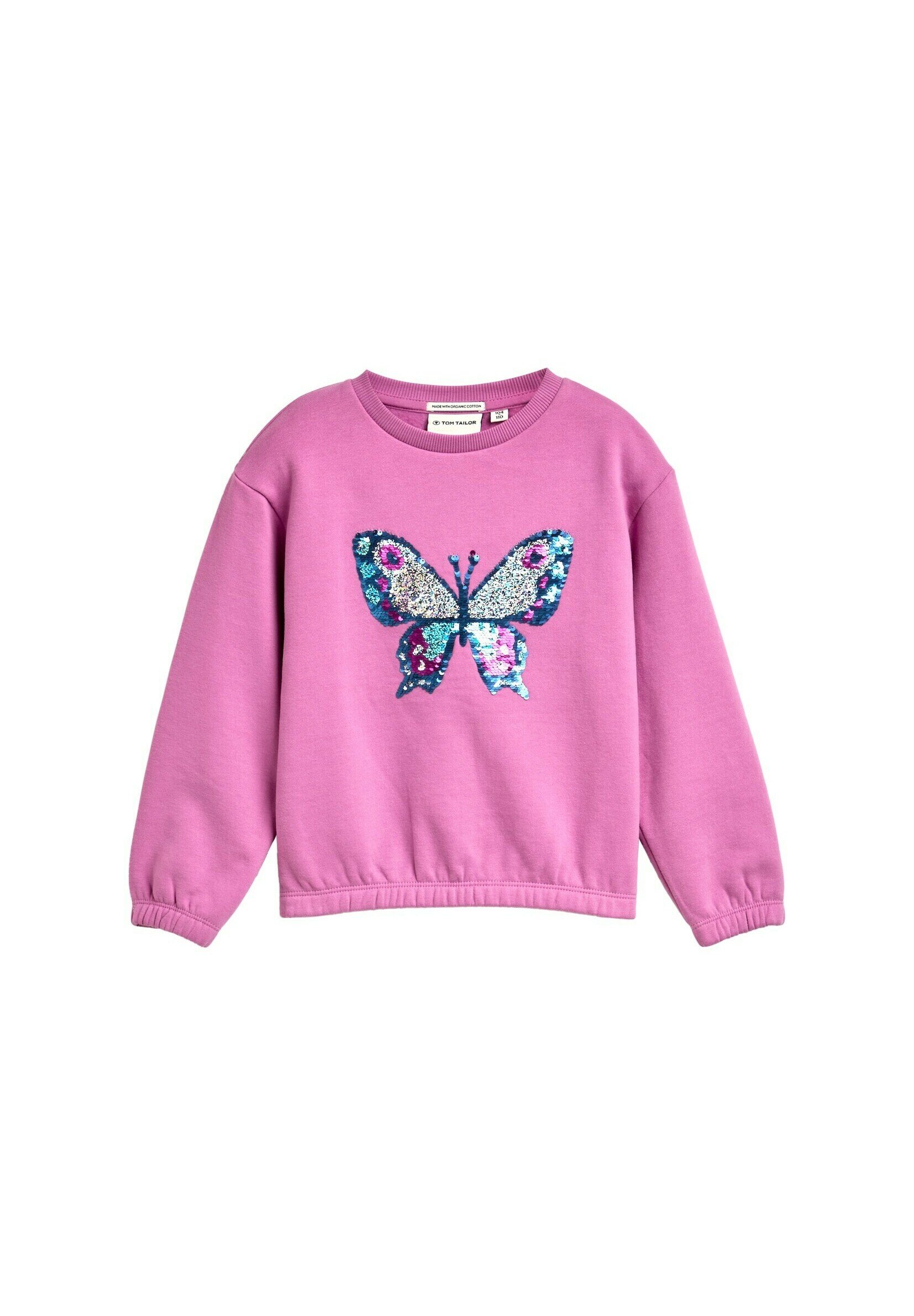 TOM TAILOR CROPPED MIT WENDEPAILLETTEN Sweatshirt flashy mauve