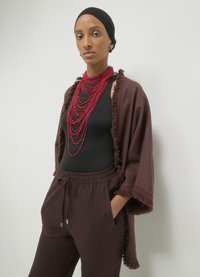 Calliope KIMONO FRANGE  - Giacca leggera - marrone chiaro