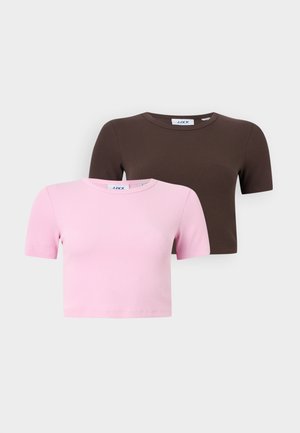 JXFLORIE TEE 2 PACK - T-shirt basique - seal brown/pink lady