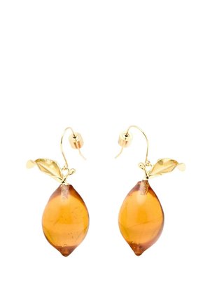 GLASS AMBER TEARDROP - Ohrringe - gold-coloured