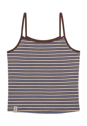 Superdry & Co, SUPERDRY ATHLETIC ESSENTIALS STRIPE CAMI.. - Top - chestnut brown blue stripe