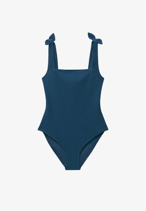 & OTHER STORIES, & OTHER STORIES TEXTURED BOW TIE SWIMSUIT - Badeanzug - dark blue