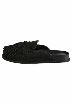 Next REGULAR FIT - SIGNATURE PREMIUM FRINGE FOOTBED - Natikače - black