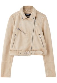 PULL&BEAR Veste en similicuir - beige