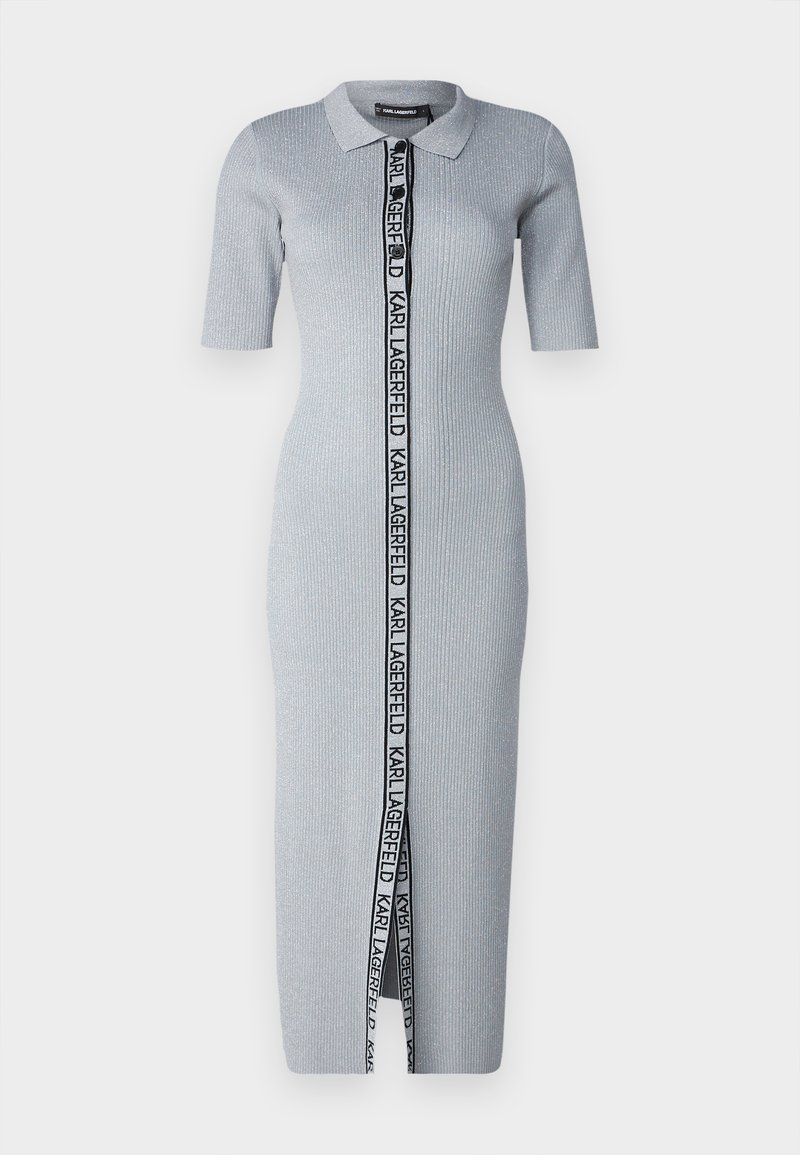 KARL LAGERFELD LOGO DRESS - Jumper dress - silver/silver-coloured -  Zalando.co.uk