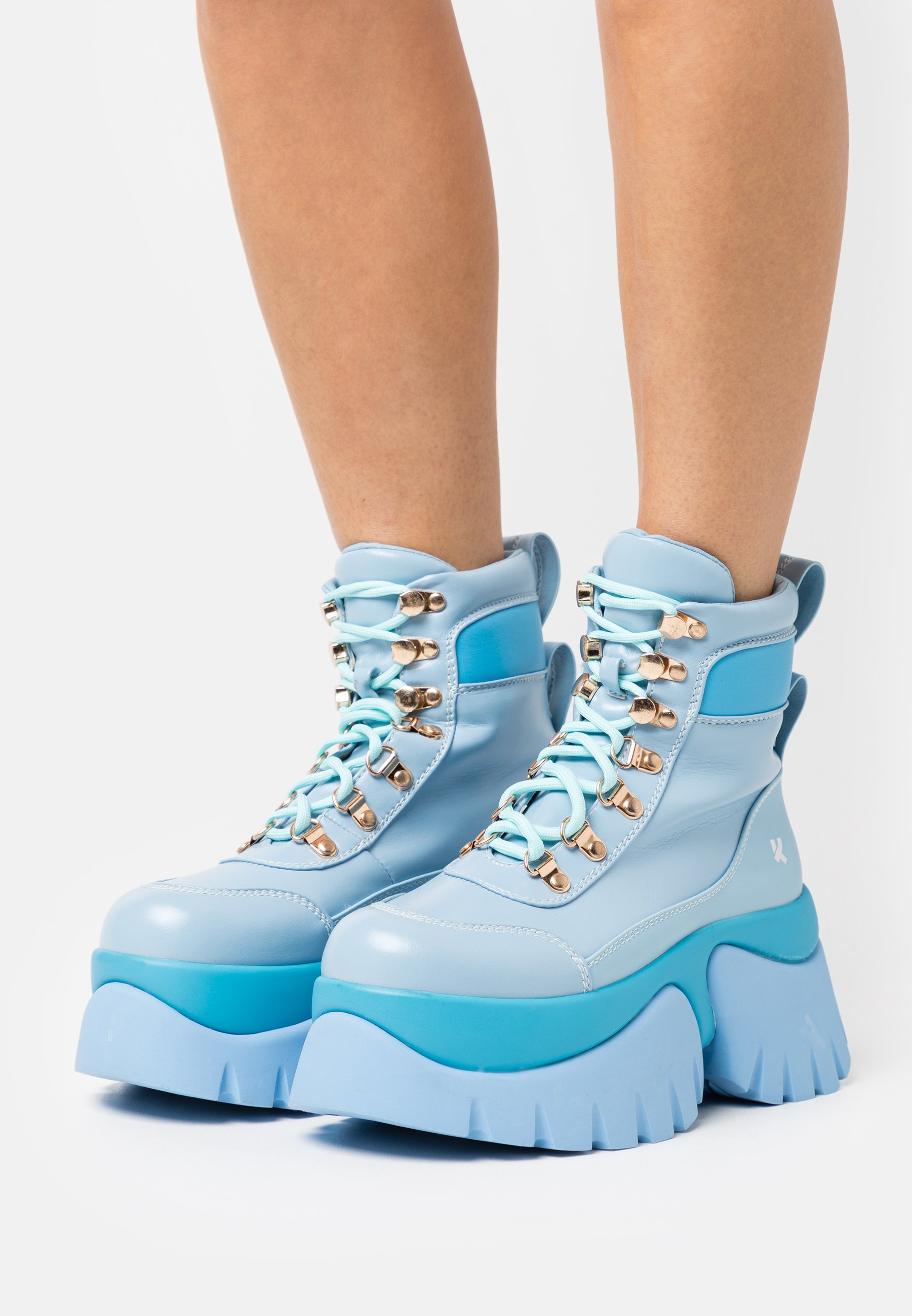 blue platform boots