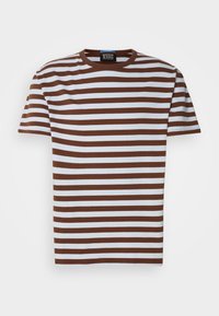 RELAXED FIT STRIPED - T-shirt imprimé - cold brew/ sky blue