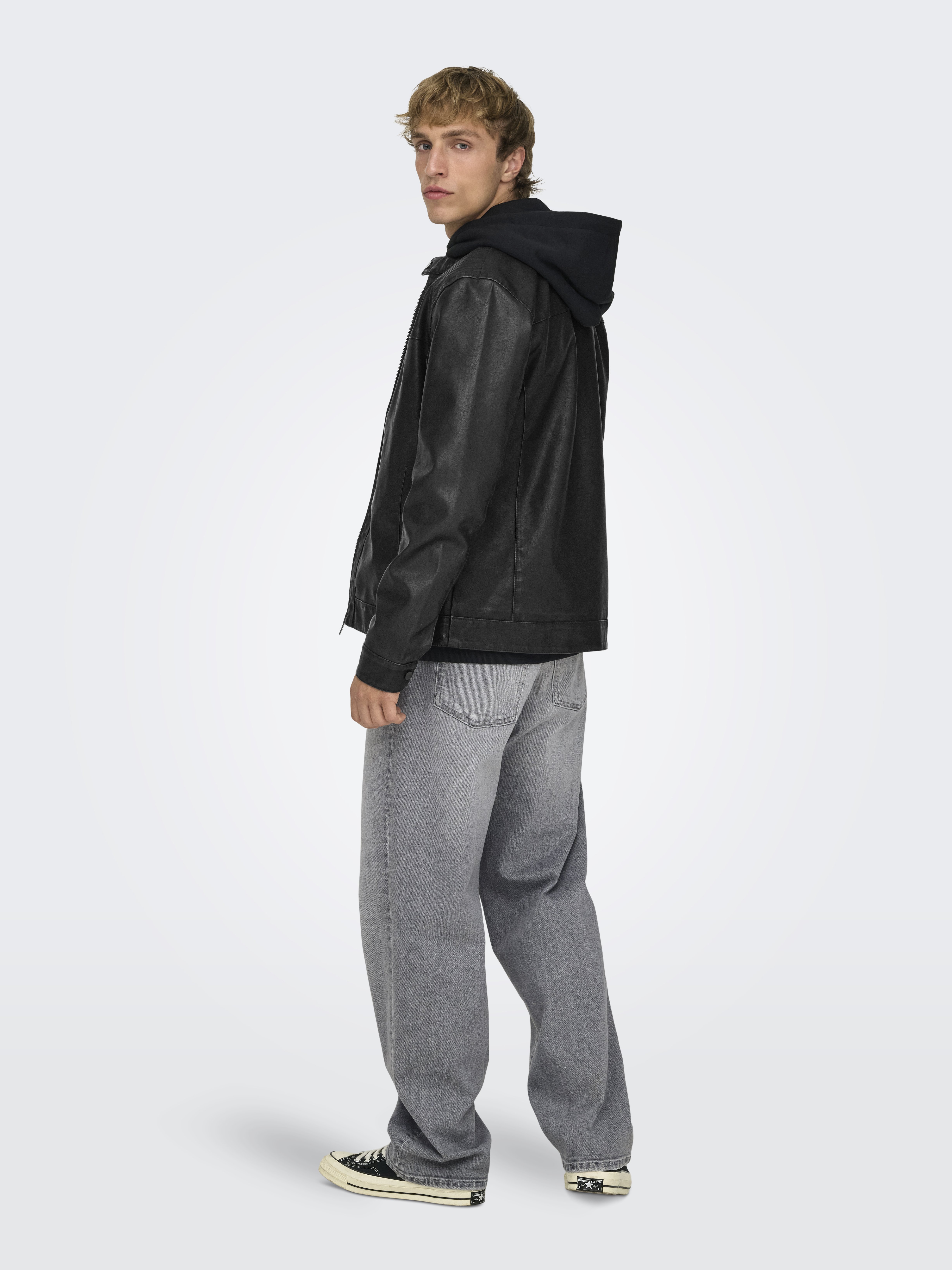 Only & Sons ONSMIKE RACER - Jachetă din imitație de piele - black