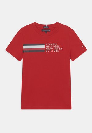 GLOBAL STRIPE GRAPHIC - T-shirt imprimé - deep crimson