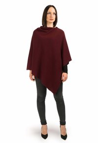 Dalle Piane Cashmere PONCHO - Pončo - bordeuax