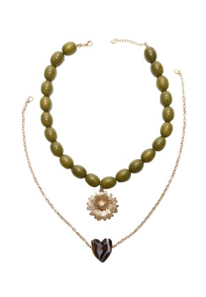 SET OF 2 BEAD, SUN AND HEART - Kaulakoru - green